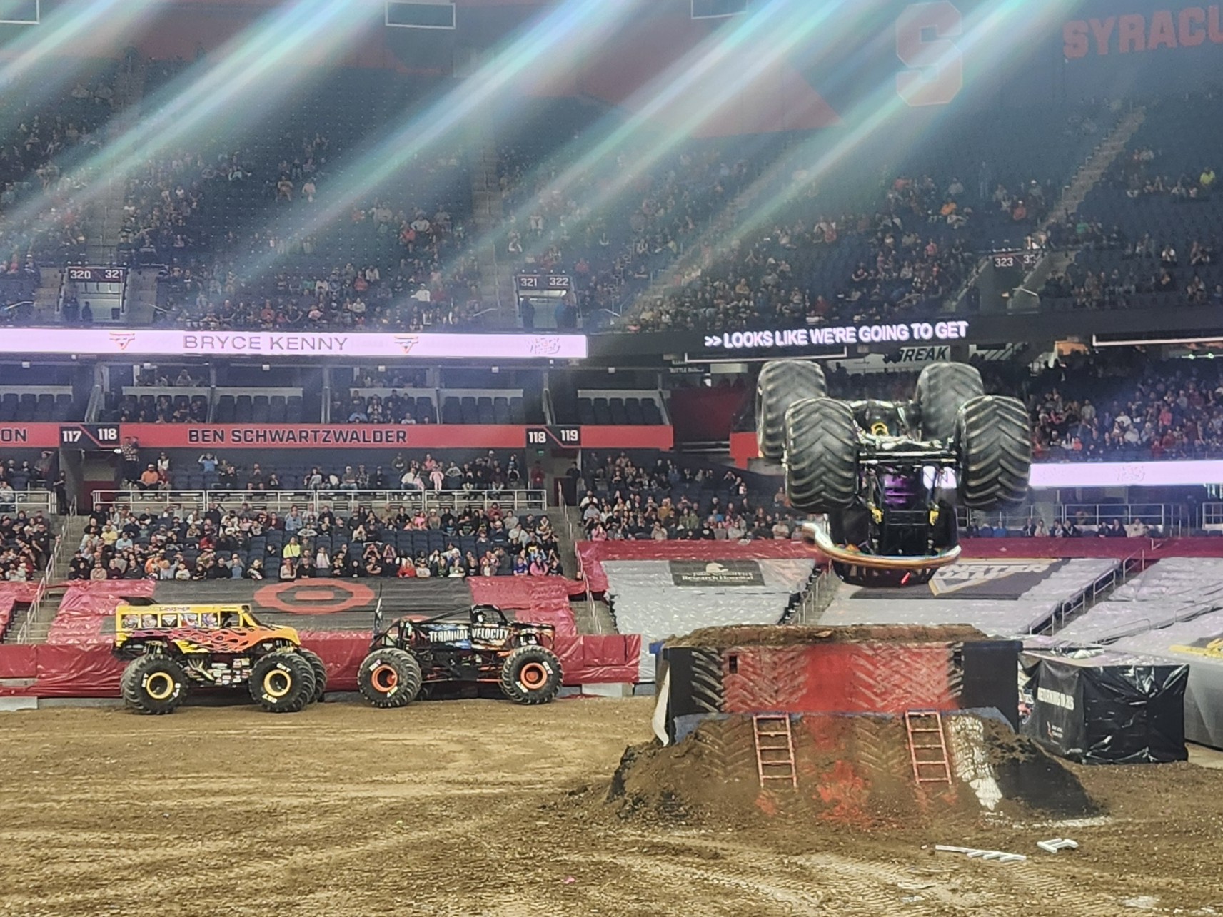 Tech-Deck Wreck-Deck, a popular Monster Truck, performing an impressive front flip.